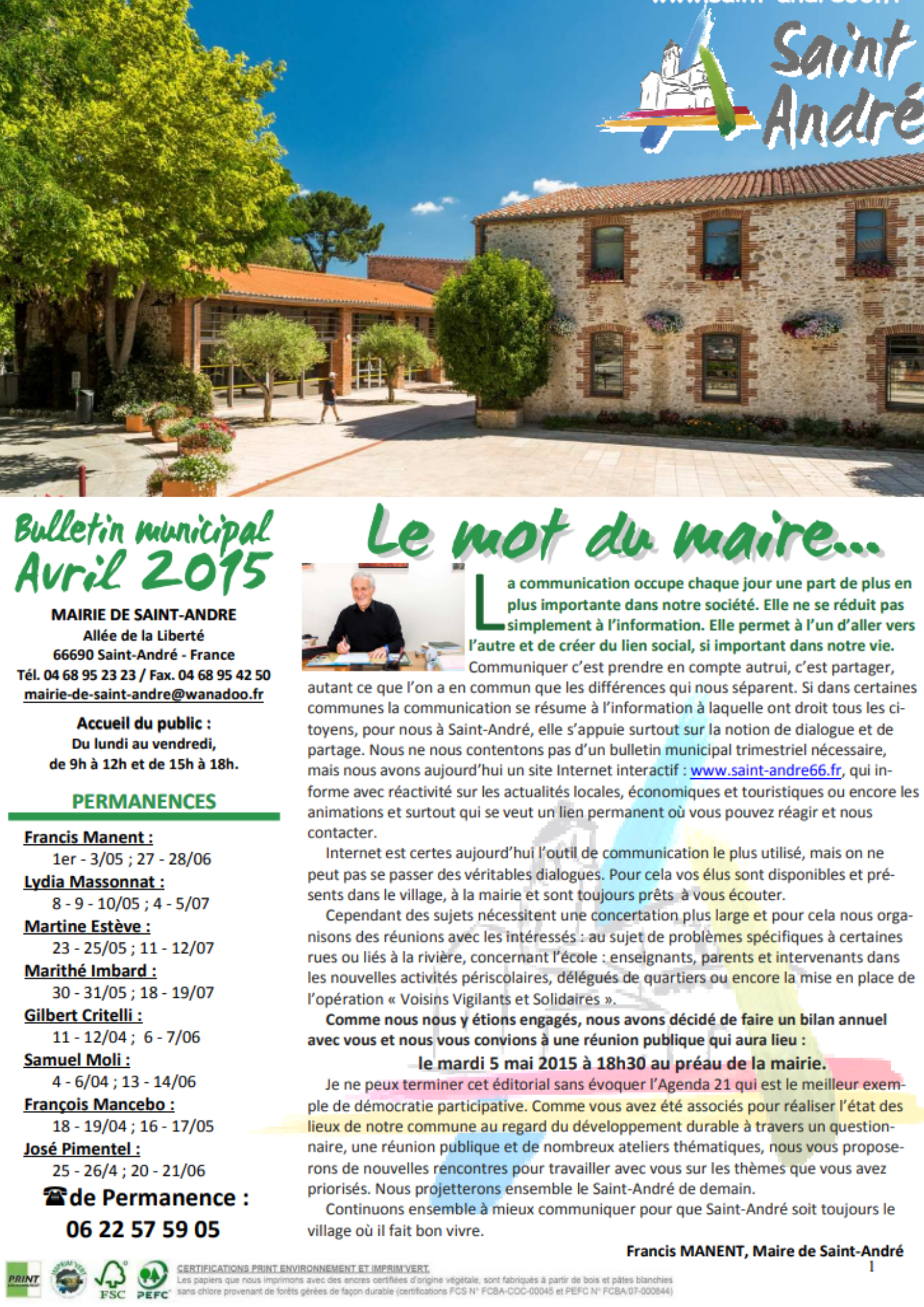 Bulletin Municipal Avril 2015