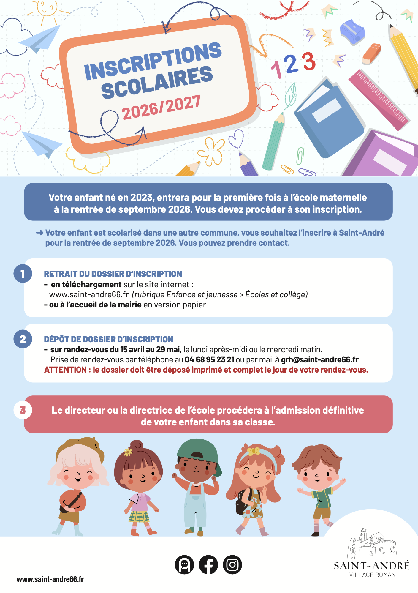 Inscriptions scolaires 2026/2027 Inscriptions scolaires 2026/2027